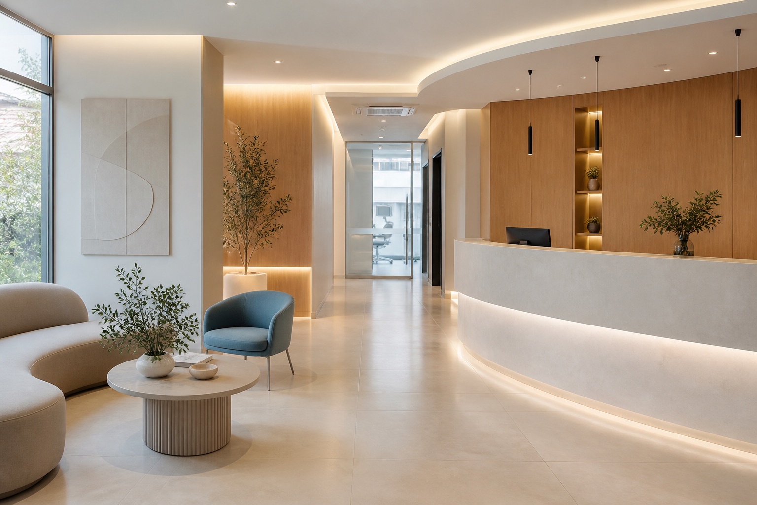 Recepsioni modern i klinikës dentare Denta Nova